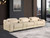 129" Beige Italian Leather Reclining USB Sofa