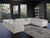 Light Gray Italian Leather Power Reclining U Shaped Ten Piece Corner Sectional With Console