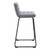 Set of Two 30" Gray And Black Fabric And Steel Bar Height Bar Chairs