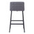 Set of Two 30" Gray And Black Fabric And Steel Bar Height Bar Chairs