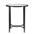 25" Black And Clear Glass Oval End Table