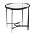 25" Black And Clear Glass Oval End Table