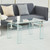 39" Clear Glass Coffee Table With Shelf