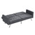 75" Dark Gray Linen Sleeper Sofa With Silver Legs