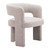 27" Beige Faux Shearling And Upholstered Arm Chair