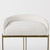 35" White and Gold Fabric and Metal Low Back Bar Chair