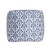 18" Blue and White Upholstered Floral Pouf Ottoman