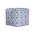 18" Blue and White Upholstered Floral Pouf Ottoman