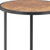 25" Brown and Black Wood and Iron Round Pedestal End Table