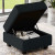 26" Black Microsuede Storage Ottoman