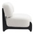 30" White And Black Sherpa And Upholstered Side Chair