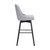 26" Light Gray and Black Fabric with Solid Wood Swivel Counter Height Bar Chair