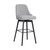 26" Light Gray and Black Fabric with Solid Wood Swivel Counter Height Bar Chair