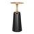 26" Gold and Black Aluminum and Iron Round Pedestal End Table