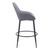 Set of Two 30" Gray And Black Fabric And Steel Bar Height Bar Chairs