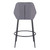 Set of Two 30" Gray And Black Fabric And Steel Bar Height Bar Chairs