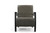 26" Green And Black Top Grain Leather Arm Chair