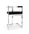 26" Black and Silver Velvet and Stainless Steel Low Back Counter Height Bar Chair