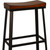 30" Chestnut And Black Steel Backless Bar Height Bar Chair