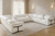 White Italian Leather Power Reclining U Shaped Twelve Piece Sectional With Console