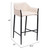 30" Beige And Black Fabric And Steel Bar Height Bar Chair