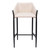30" Beige And Black Fabric And Steel Bar Height Bar Chair