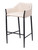 30" Beige And Black Fabric And Steel Bar Height Bar Chair