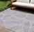 8' X 10' Purple Lilac And Silver Geometric Washable Indoor Outdoor Area Rug