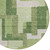 8' Artichoke Green And Ivory Round Abstract Washable Indoor Outdoor Area Rug - 608219048143