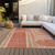 10' X 14' Salmon Abstract Washable Indoor Outdoor Area Rug