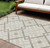 9' X 12' Beige Tan And Ivory Geometric Washable Indoor Outdoor Area Rug