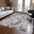 9' X 12' Blush And Mauve Floral Washable Indoor Outdoor Area Rug
