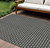8' X 10' Black And Gray Floral Washable Indoor Outdoor Area Rug