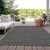 8' X 10' Black And Gray Floral Washable Indoor Outdoor Area Rug