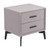 20" Gray and Black Fabric Wood and Steel End Table With Two Drawers