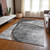 10' X 14' Gray Chocolate And Silver Abstract Washable Indoor Outdoor Area Rug