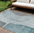 8' X 10' Teal Blue Aqua And Gray Abstract Washable Indoor Outdoor Area Rug Transitional Style - Teal Blue, Aqua, Gray Color