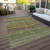 10' X 14' Olive Green And Chocolate Striped Washable Indoor Outdoor Area Rug