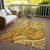 9' X 12' Terra Cotta Brown And Gold Floral Medallion Washable Indoor Outdoor Area Rug