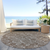 8' Chocolate And Beige Round Geometric Washable Indoor Outdoor Area Rug