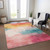 10' X 14' Pink Gold And Teal Blue Abstract Washable Indoor Outdoor Area Rug