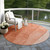 8' Red Copper And Terra Cotta Round Ombre Washable Indoor Outdoor Area Rug