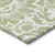 9' X 12' Green and Ivory Floral Washable Non Skid Indoor Outdoor Area Rug