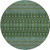 8' Olive Green And Blue Round Tribal Washable Indoor Outdoor Area Rug