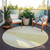 8' Wheat Gold And Ivory Round Geometric Washable Indoor Outdoor Area Rug - Wheat, Gold, Ivory
