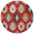 8' Red Ivory And Salmon Round Southwestern Washable Indoor Outdoor Area Rug