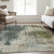 10' X 14' Sage Beige And Brown Abstract Washable Indoor Outdoor Area Rug