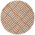 8' Orange And Ivory Round Geometric Washable Indoor Outdoor Area Rug - Orange, Ivory