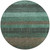 8' Teal Blue And Taupe Round Striped Washable Indoor Outdoor Area Rug