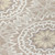 8' Taupe Khaki And Ivory Round Floral Medallion Washable Indoor Outdoor Area Rug